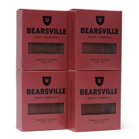 Tobacco Blossom natural four bar soap set by Bearsville Soap Company
