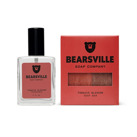 Tobacco Blossom cologne and natural soap bar bundle for men by Bearsville Soap Company