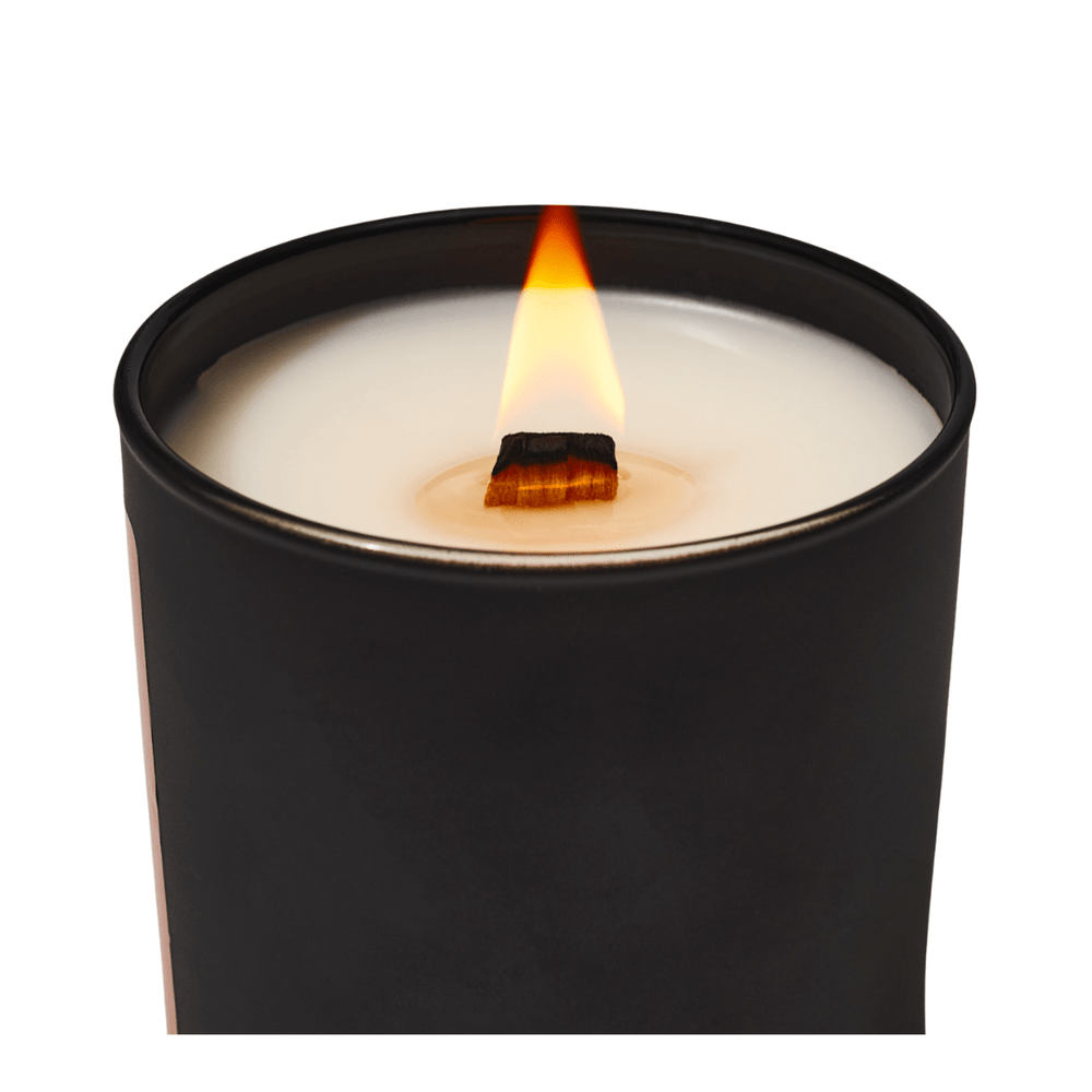 candle with wood wick