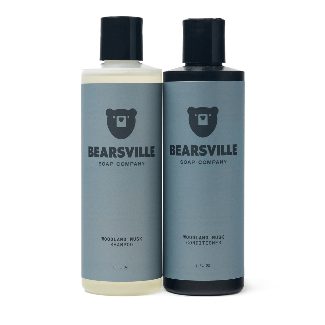 Shampoo & Conditioner Bundle Hair Care Set Bearsville Soap Company Woodland Musk  