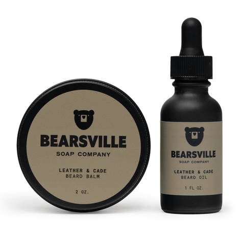 The Beard Pair Beard grooming Bearsville Soap Company Leather & Cade