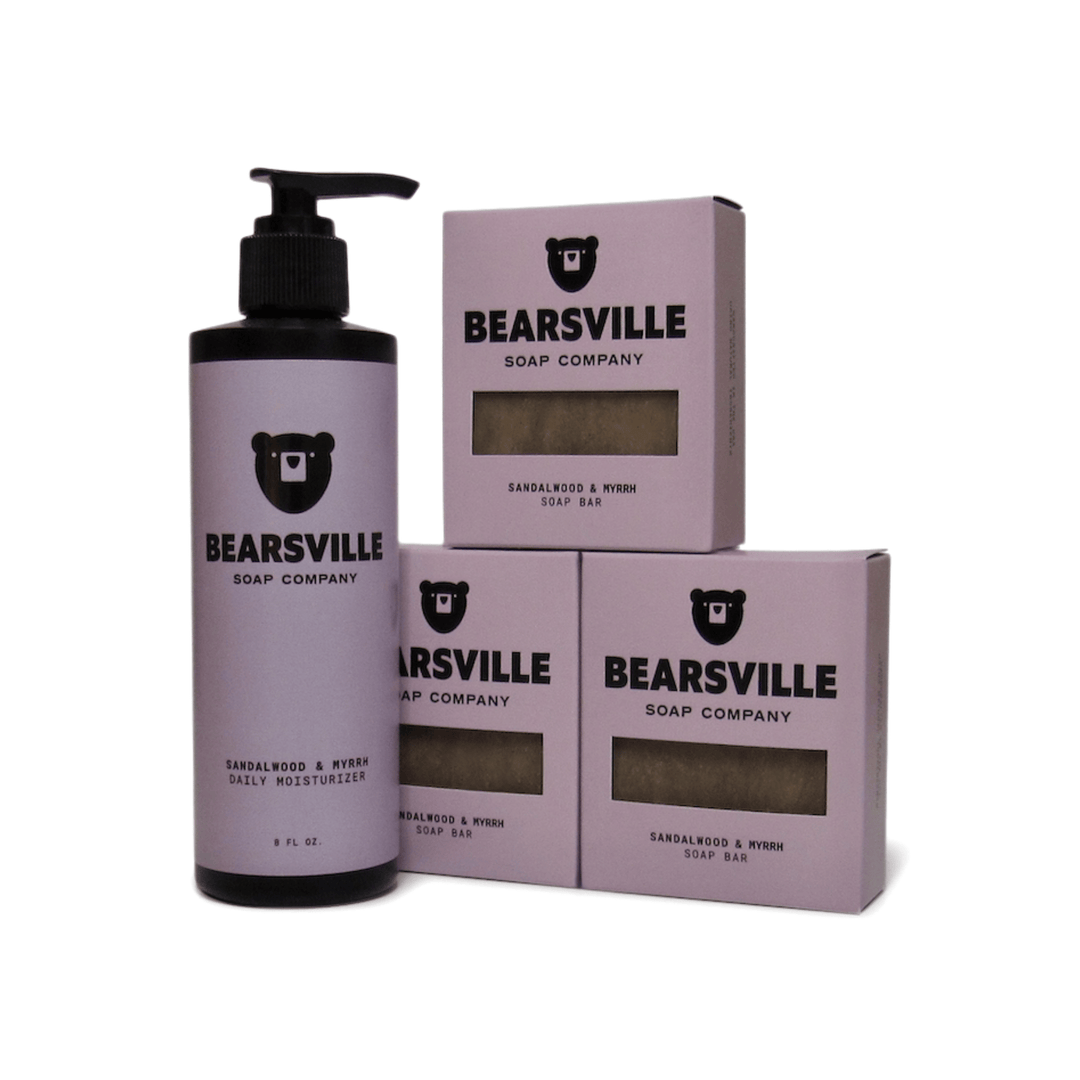 Soap & Moisturizer Scent Bundle Bar Soap Bearsville Soap Company Sandalwood & Myrrh  