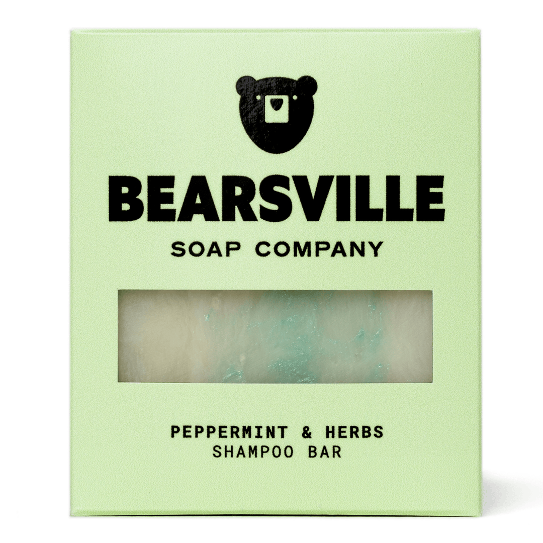 Natural shampoo bar for men peppermint herbs