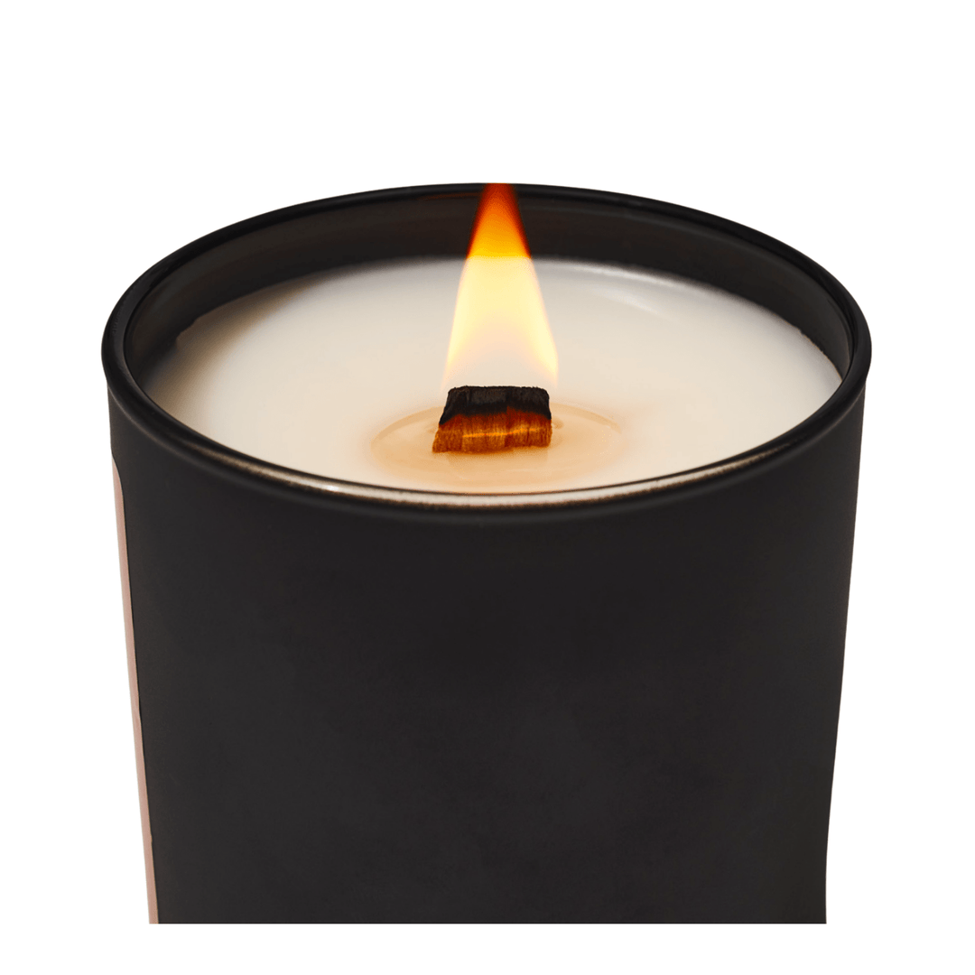 wooden wick crackle candle